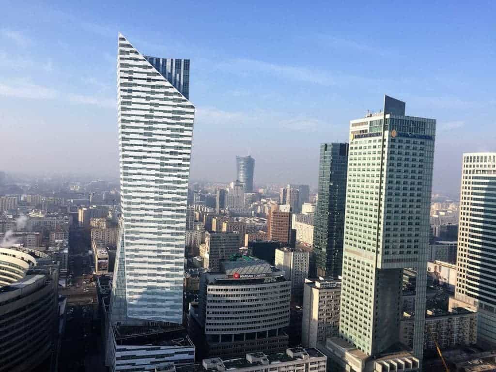 Palace of Culture and Science in Warsaw, Poland - view of Warsaw from the viewing platform on the 30th floor