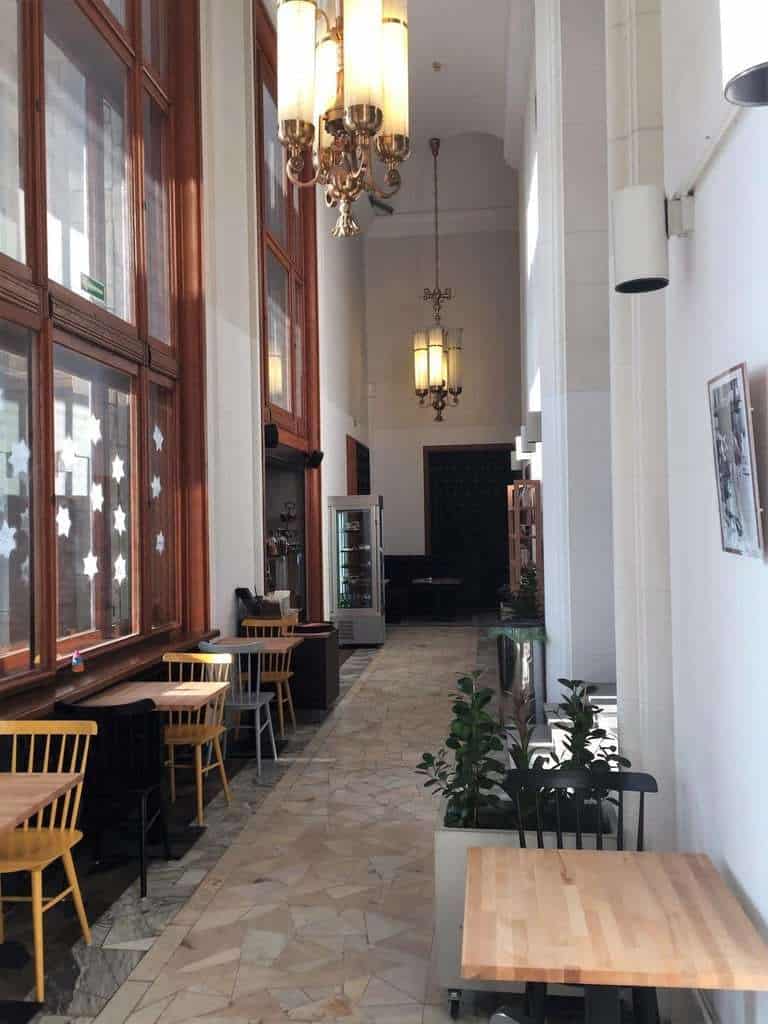 Palace of Culture and Science in Warsaw, Poland - viewing platform - coffee place