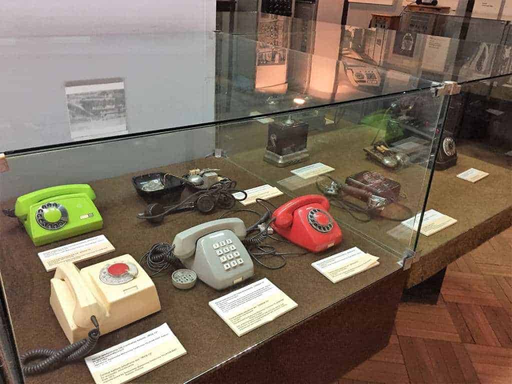 Museum of Technology and Industry in Warsaw in the Palace of Culture and Science - old telephones