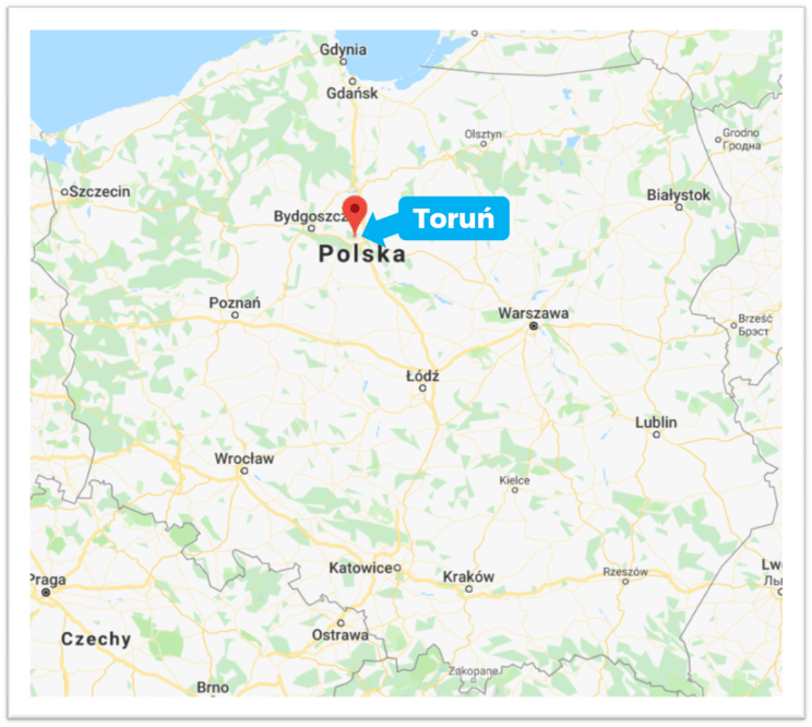 Torun On A Map Of Poland 744x666 
